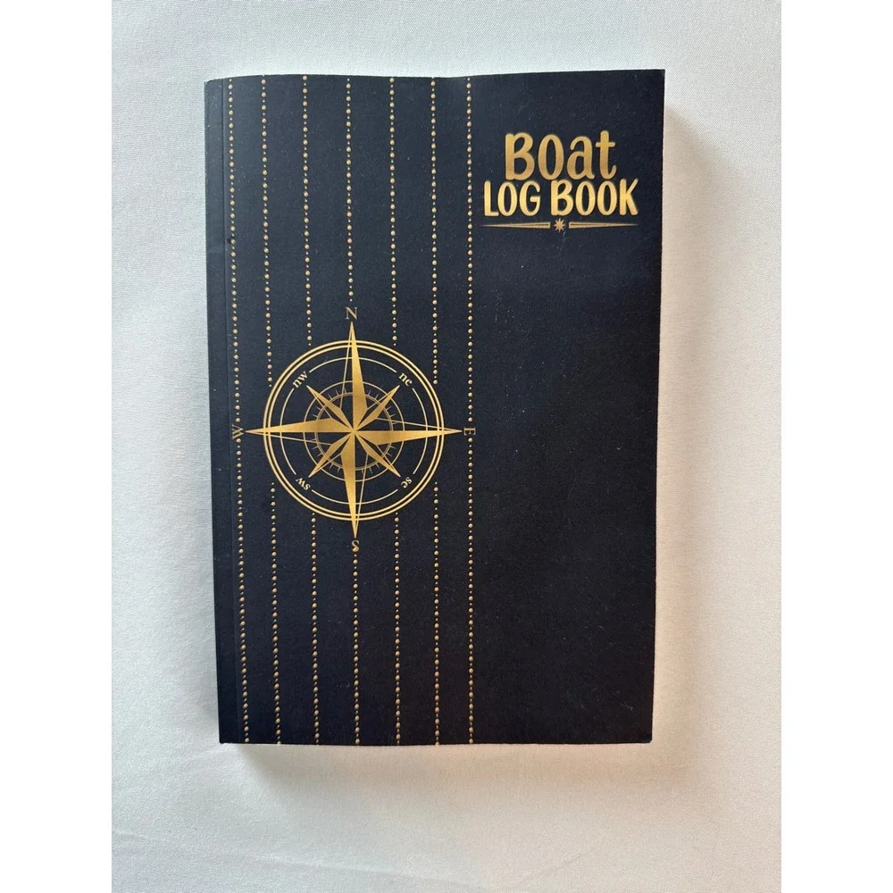 Boat Log Book Captain's Nautical Journal Vessel Trip Maintenance Record Compass